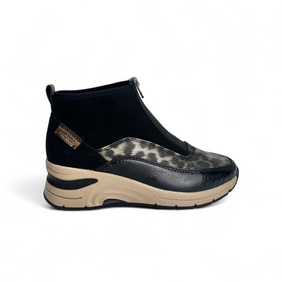 Rieker N9362 Black Leopard